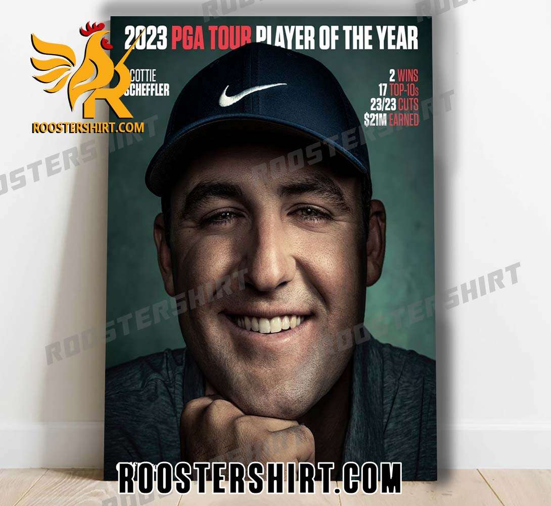 Congratulations Scottie Scheffler 2023 PGA Tour Player Of The Year Poster Canvas