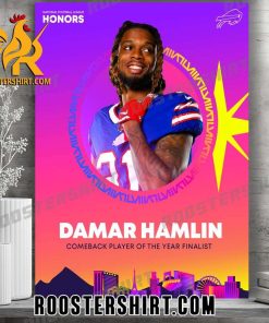 Damar Hamlin Comeback Player Of The Year Finalist 2024 National Football League Honors Poster Canvas