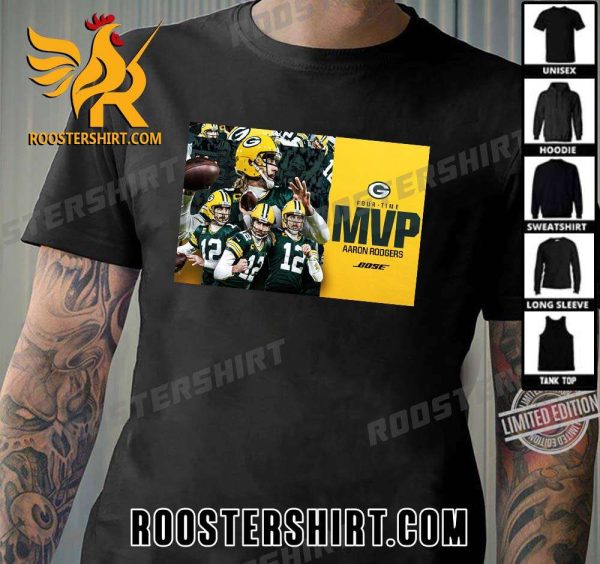 Four Time MVP Aaron Rodgers Green Bay Packers T-Shirt For True Fans