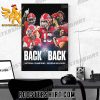 Georgia Bulldogs Back To Back National Champions 2023-2024 Poster Canvas