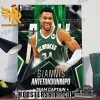 Giannis Antetokounmpo Team Captain Milwaukee Bucks 8th Nba All Star Appearance Poster Canvas