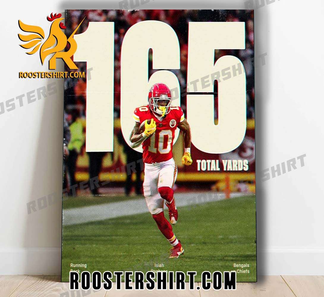 Isiah Pacheco 165 Total Yards Kansas City Chiefs Poster Canvas