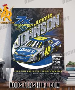 Jimmie Johnson Champions Signature Nascar Hall Of Fame Seven Time Nascar Cup Series Champion Poster Canvas
