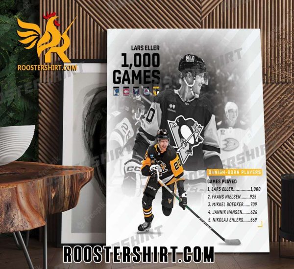 Lars Eller 388th Player In NHL History And 36th Active Player Play In 1000 Career NHL Games Poster Canvas