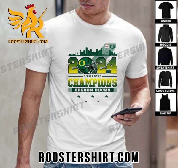 Limited Edition 2024 Fiesta Bowl Champions Oregon Ducks Helmet Unisex T-Shirt