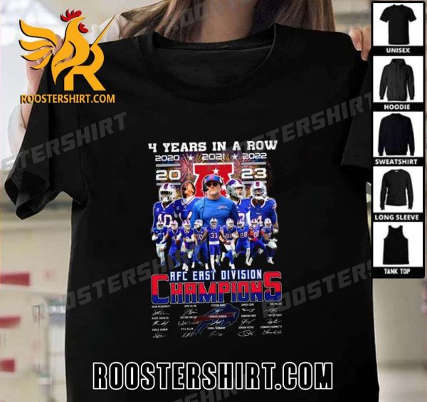 Limited Edition Buffalo Bills AFC East Division Champions 4 Years In A Row 2023 Unisex T-Shirt