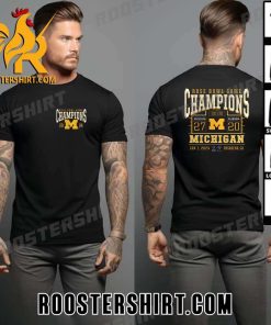 Limited Edition Michigan Wolverines Playoff 2024 Rose Bowl Champions Score T-Shirt Print Front And Back