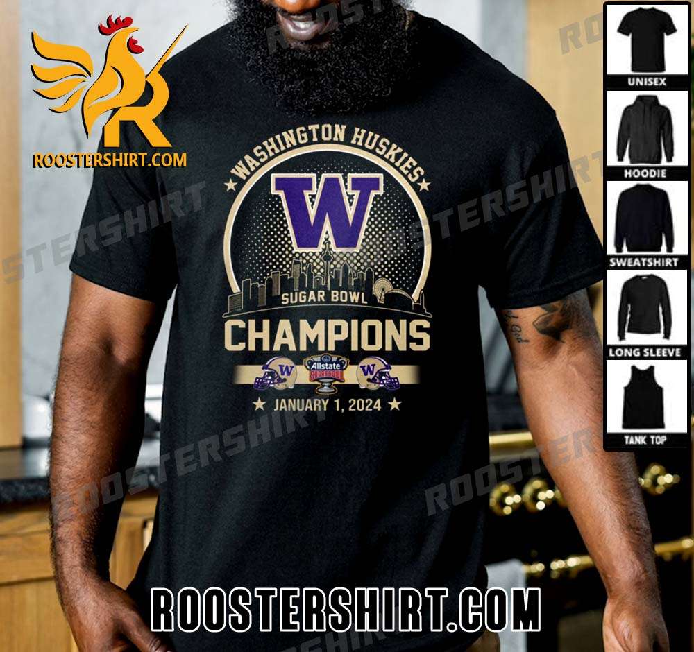 Limited Edition Washington Huskies 2024 Sugar Bowl Champions T-Shirt For True Fans