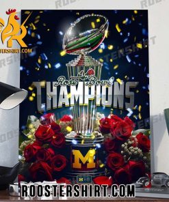 Michigan Wolverines Rose Bowl Champions Trophy Cup Poster Canvas