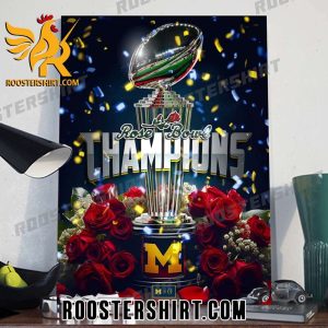 Michigan Wolverines Rose Bowl Champions Trophy Cup Poster Canvas