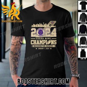New Design 2024 Washington Huskies Sugar Bowl Champions T-Shirt