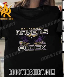 New Design Baltimore Ravens Flock Logo New T-Shirt
