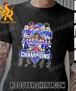 New Design Buffalo Bills 2024 AFC East Division Champions Signatures Unisex T-Shirt