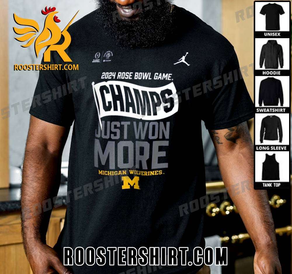 Official Michigan Wolverines Champs 2024 Rose Bowl Champions T-Shirt For True Fans