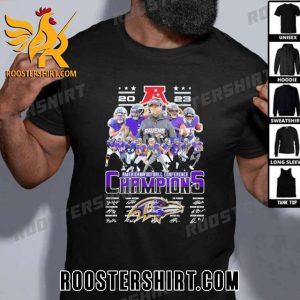 Premium Baltimore Ravens 2023 American Football Conference Champions Signatures Unisex T-Shirt