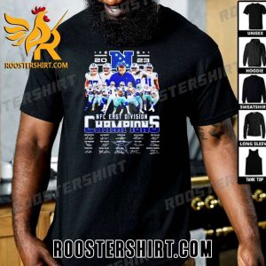 Premium Dallas Cowboys 2023 NFC East Division Champions Signatures T-Shirt For True Fans