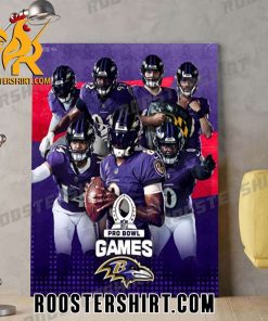 Quality Baltimore Ravens 2024 Pro Bowlers NFL Poster Canvas