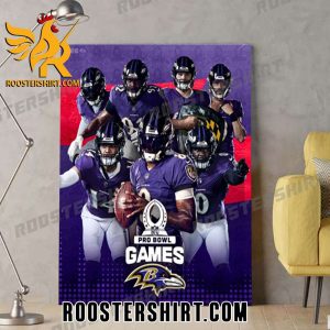 Quality Baltimore Ravens 2024 Pro Bowlers NFL Poster Canvas