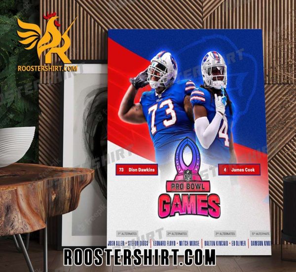 Quality Buffalo Bills 2024 Pro Bowlers NFL Poster Canvas