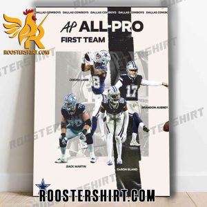 Quality Dallas Cowboys NFL Season 2023 Associated Press All Pro First Team Poster Canvas