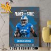 Quality Detroit Lions Derrick Barnes 21 Is The Player Of The Divisional Game NFL Playoffs Poster Canvas