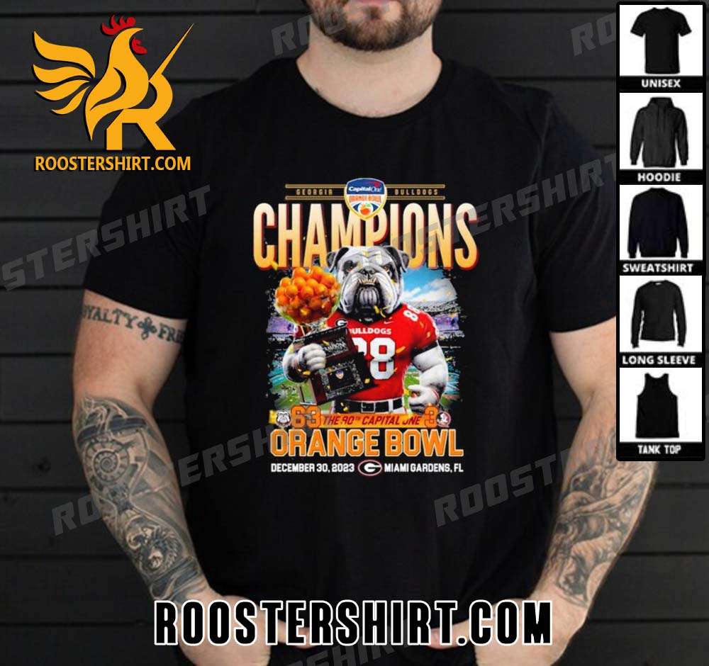 Quality Georgia Bulldogs The 90th Capital One Orange Bowl Champions 2023 Unisex T-Shirt
