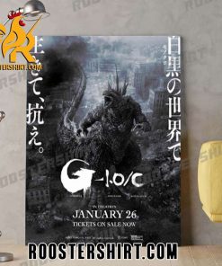 Quality Godzilla Minus One – Minus Color To Japanese Poster In Theatres January 26th 2024 Poster Canvas