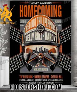 Quality Harley-Davidson Homecoming Festival Red Hot Chili Peppers Veterans Park Milwaukee WI July 25-28 2024 Fan Gifts Poster Canvas