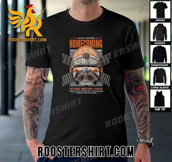 Quality Harley-Davidson Homecoming Festival Red Hot Chili Peppers Veterans Park Milwaukee WI July 25-28 2024 Fan Gifts T-Shirt
