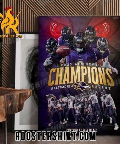 Quality Kings Of The North And The Top 1 Seed 2023 AFC North Champions Baltimore Ravens Merchandise Poster Canvas