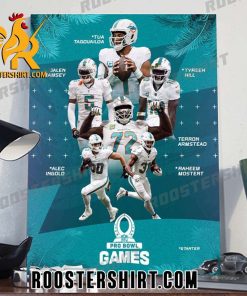 Quality Miami Dolphins 2024 Pro Bowlers NFL Poster Canvas