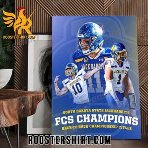 South Dakota State Jackrabbits FCS Champions 2024 Back To Back Championship Titles Poster Canvas