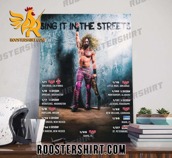 WWE Seth Rollins Sing It In The Streets RAW Poster Canvas