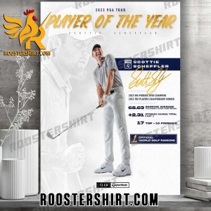 Welcome To Player Of The Year 2023 PGA Tour Scottie Scheffler Signature Poster Canvas