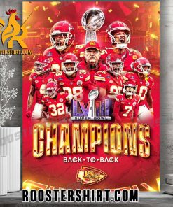 2024 Kansas City Chiefs Back To Back Super Bowl LVIII Poster Canvas