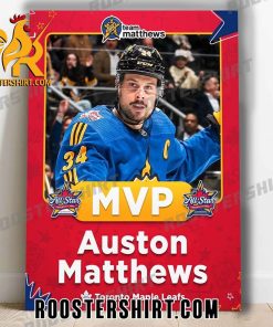 Auston Matthews MVP 2024 NHL All Star Poster Canvas