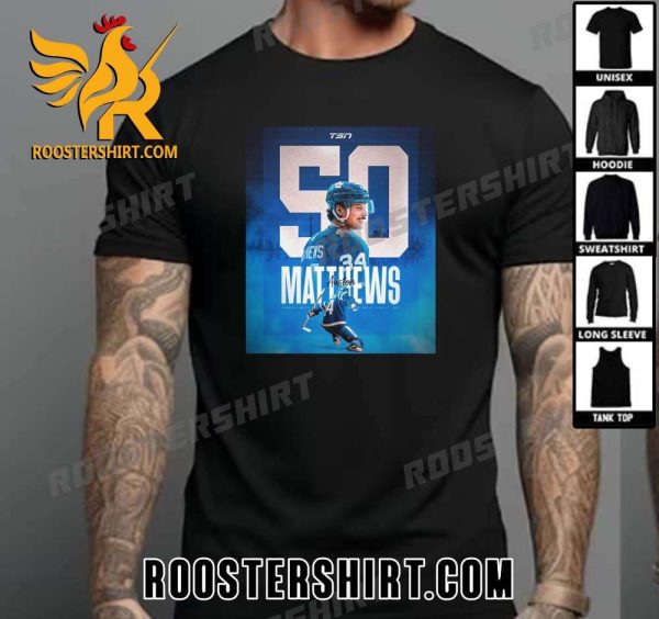 Auston Matthews now has 50 goals in 54 games this season T-Shirt