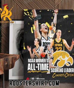 Caitlin Clark NCAA Womens All Time Scoring Leader 2024 Poster Canvas