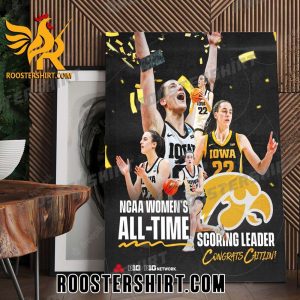 Caitlin Clark NCAA Womens All Time Scoring Leader 2024 Poster Canvas