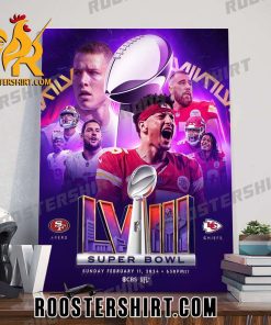 Coming Soon 49ers Vs Chiefs 2024 At Super Bowl LVIII Poster Canvas