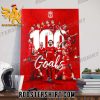 Congrats Liverpool FC 100 Goals Across All Competitions This Season Poster Canvas