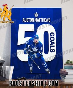 Congratulations Auston Matthews 50 Goals NHL Poster Canvas