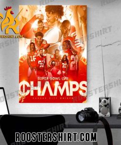 Congratulations Kansas City Chiefs Champions 2024 Super Bowl LVIII Championship Poster Canvas