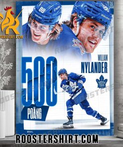 Congratulations William Nylander 500 Poang Toronto Maple Leafs Poster Canvas