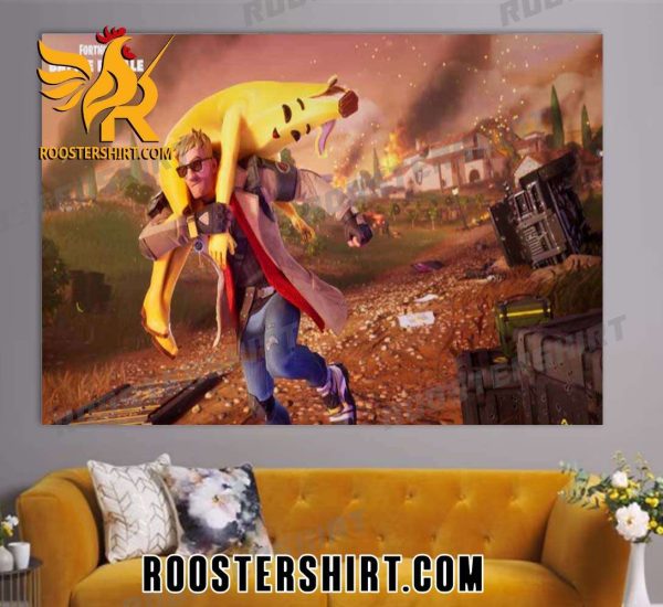 Quality Fortnite Battle Royale The Great Peely Rescue Loading Screen Fan Gifts Poster Canvas