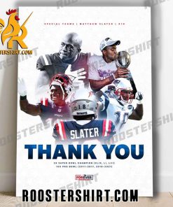 Thank You Matthew Slater 3x Super Bowl Champion 10x Pro Bowl Poster Canvas