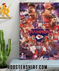 Welcome To Super Bowl LVIII Champions Kansas City Chiefs Champs 2024 Poster Canvas