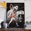 2024 Jayson Tatum NBA Eastern Conference Player Of The Month Poster Canvas