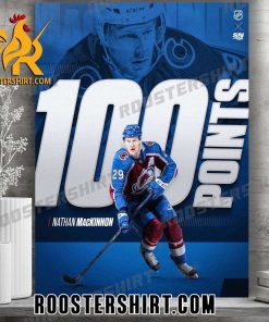 Nathan MacKinnon has reached the 100 point mark NHL Poster Canvas