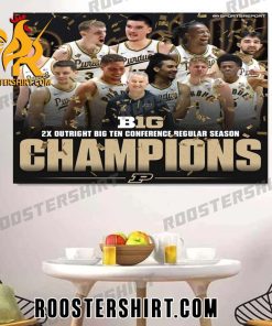 Purdue Boilermakers Back To Back Outright Big Ten Champs 2024 Poster Canvas